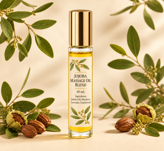 10 mL Massage Oil Blend - Jojoba Oil, Mandarin, Lavender & Sandalwood