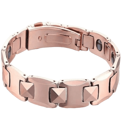 Rose Gold Plated Magnetic Titanium Link Bracelet – 4-in-1 Element Therapy