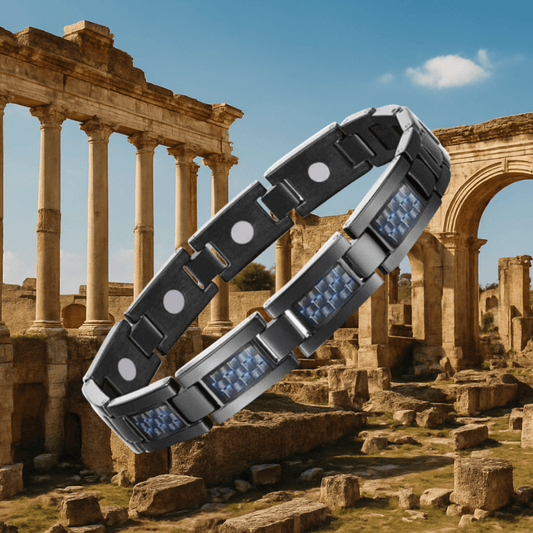 Stylish Magnetic Therapy Bracelet – Blue Fiber Inlay