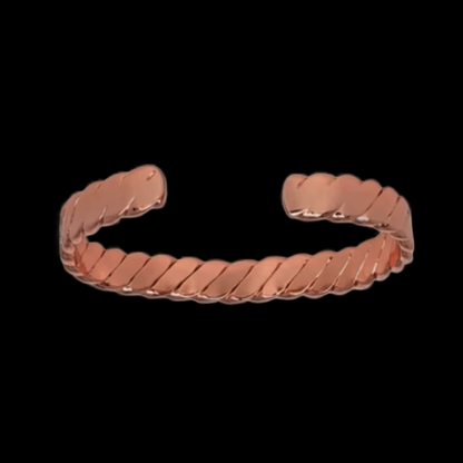 Polished Copper Twist Magnetic Cuff Bracelet