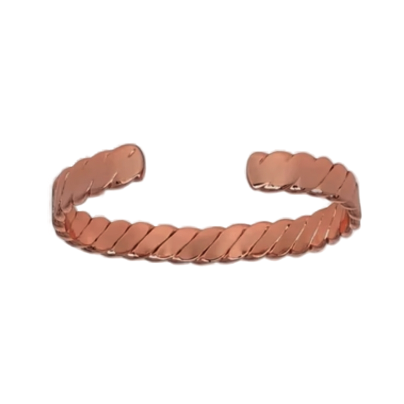 Polished Copper Twist Magnetic Cuff Bracelet