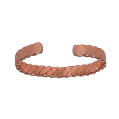 Polished Copper Twist Magnetic Cuff Bracelet