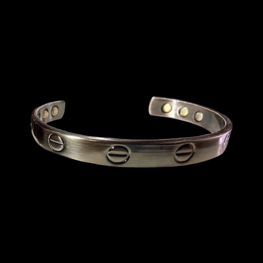 Handmade Copper & Magnetic Therapy Bracelet - Gunmetal Finish