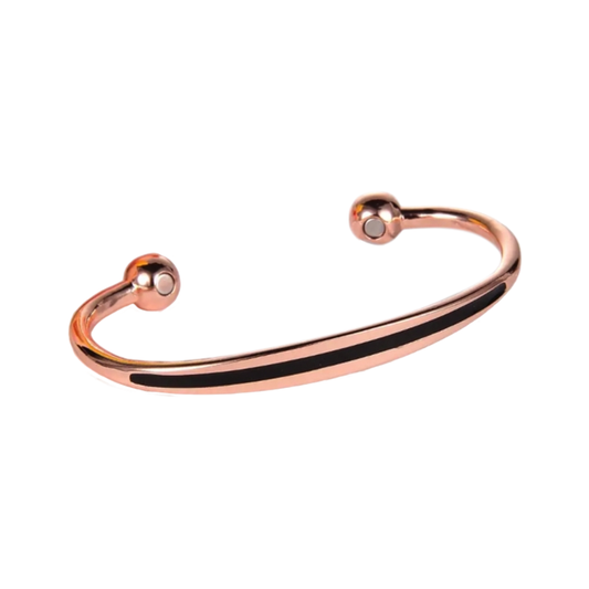 Sports Copper Magnetic Cuff Bracelet- Black