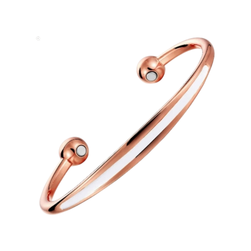 Sports Copper Magnetic Cuff Bracelet - White