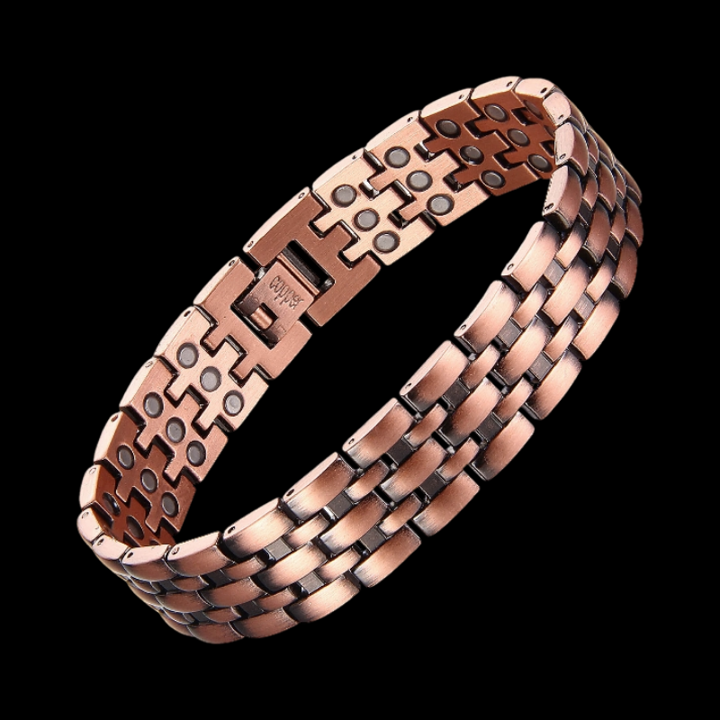 Copper Magnetic Therapy Bracelet – Bold Design 3 Row magnets