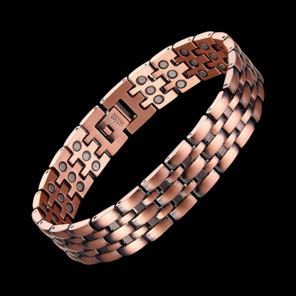 Copper Magnetic Therapy Bracelet – Bold Design 3 Row magnets