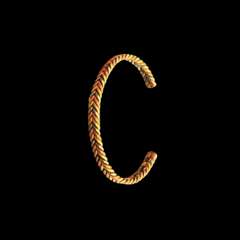 Tri-Tone Twist Copper Magnetic Bracelet