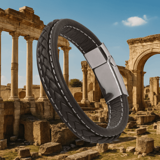 Premium Brown Leather with White Stitch Bracelet