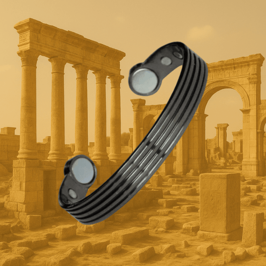 Pure Copper Cuff with black-lined grooves