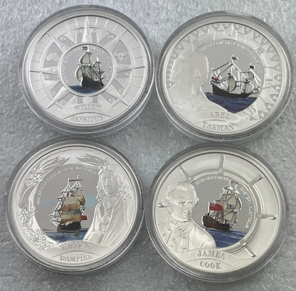 2006 Great Maritime Explorers of Australia $1 Silver Proof Coin 4 x 1oz-No.370 of 1606