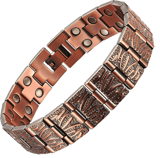 Leaf Double Magnetic Pure Copper Bracelet