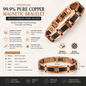 Premium 99.9%Pure Copper Magnetic Bracelet with Carbon Fibre Inlays
