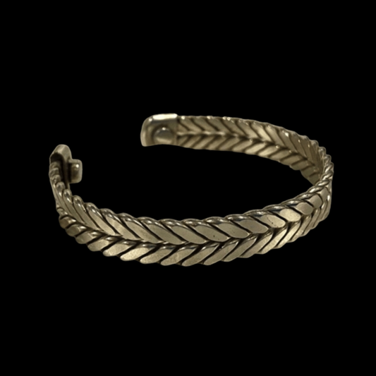 Fern Copper Silver-Coated Cuff Bracelet