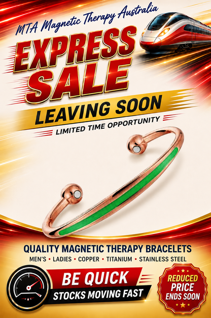 Sports Copper Magnetic Cuff Bracelet- Green