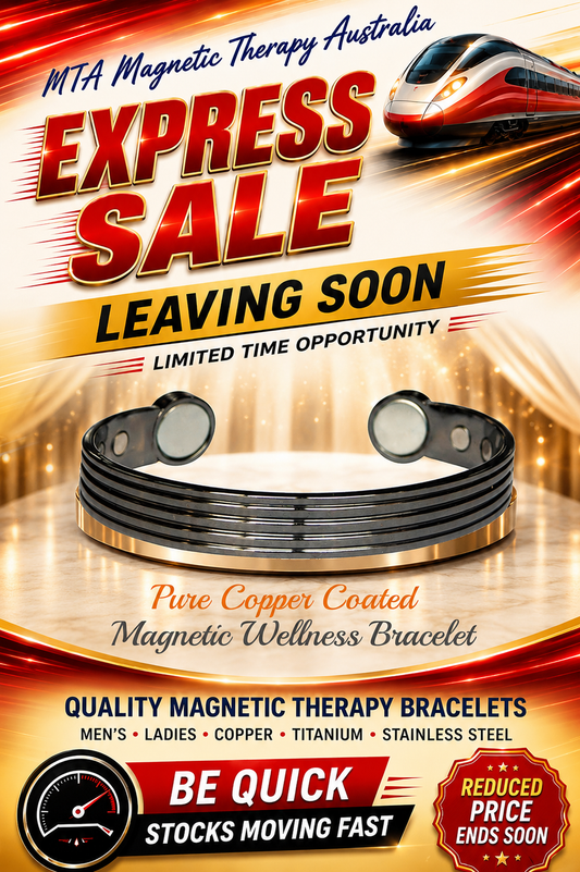 Pure Copper Black Magnetic Wrist Band - 6 Rare Earth Magnets