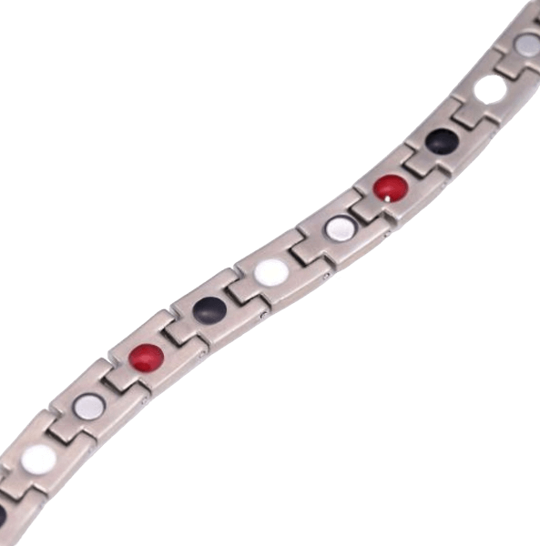 Titanium Silver & Gold 4-in-1 Element Magnetic Bracelet