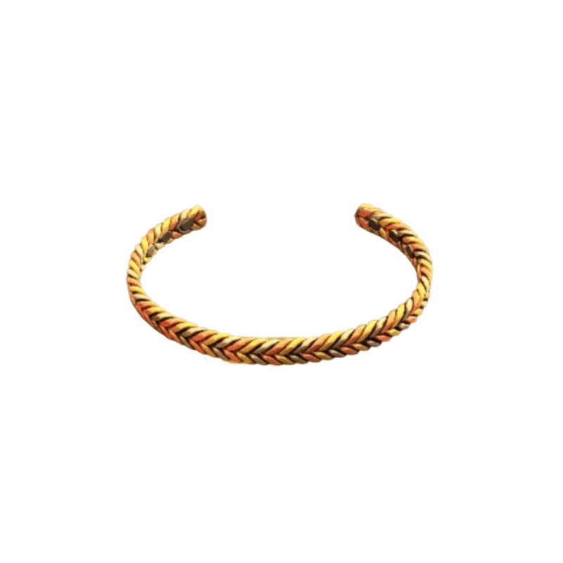 Tri-Tone Twist Copper Magnetic Bracelet