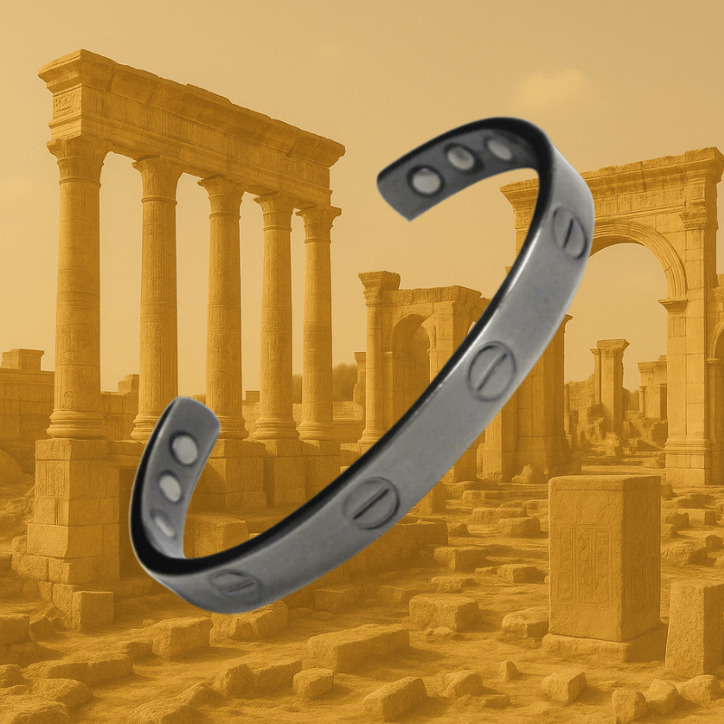 Handmade Copper & Magnetic Therapy Bracelet - Gunmetal Finish
