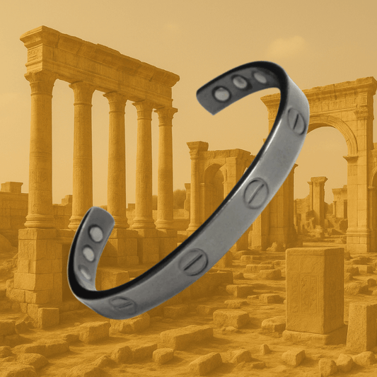 Handmade Copper & Magnetic Therapy Bracelet - Gunmetal Finish