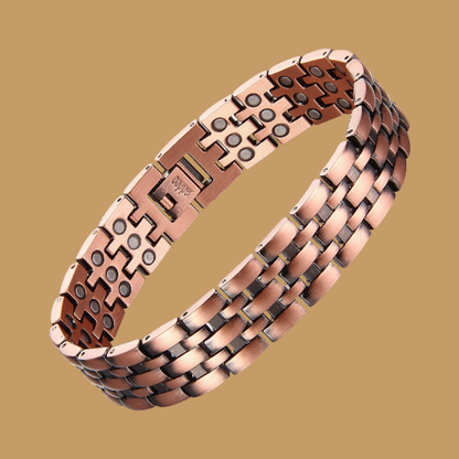 Copper Magnetic Therapy Bracelet – Bold Design 3 Row magnets