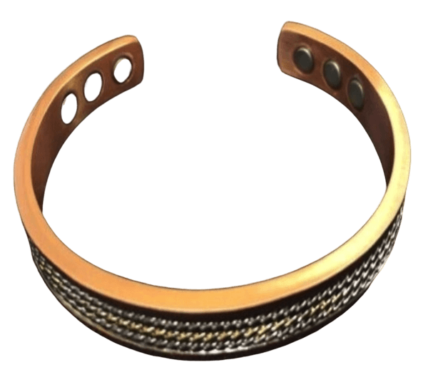 Gold & Silver Plated Magnetic Copper twist inlay Cuff Bracelet