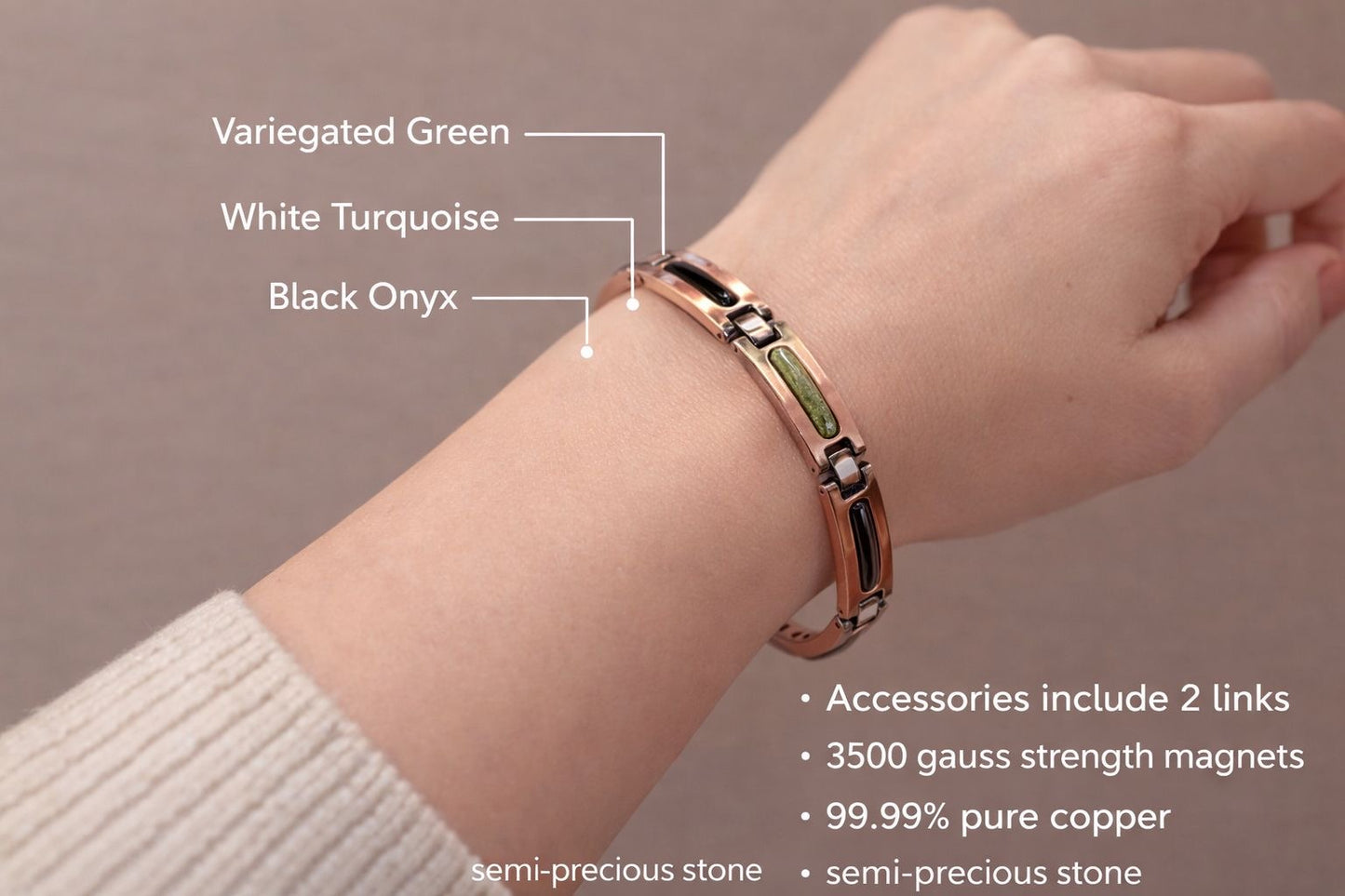 Active Ladies Magnetic Therapy Copper  Bracelet – High-Strength Magnets