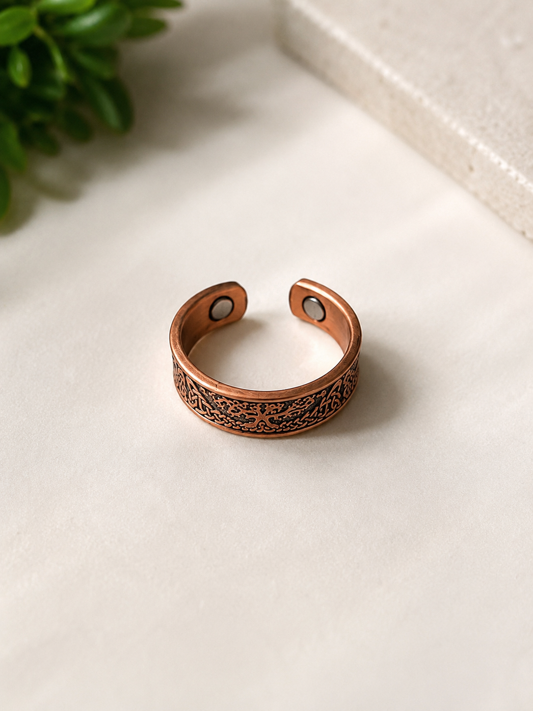 Pure Copper Magnetic Tree of Life Ring