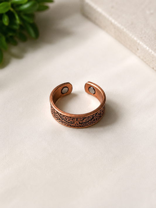 Pure Copper Magnetic Tree of Life Ring