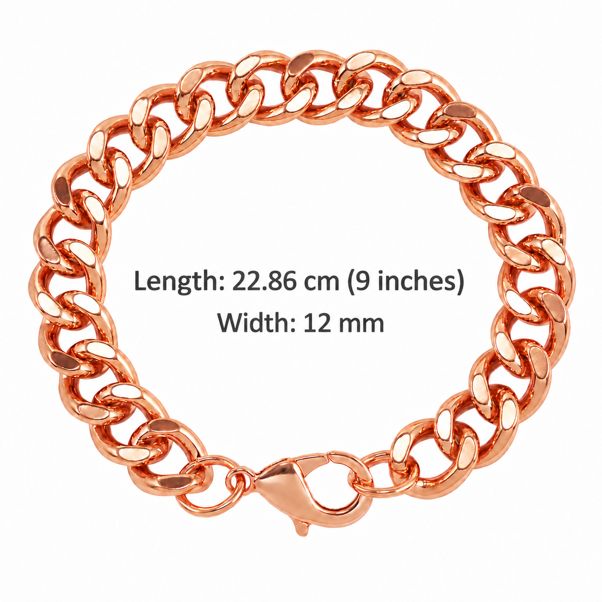 Copper-Tone Bold Curb Chain Bracelet ength 22.86 cm (9″)