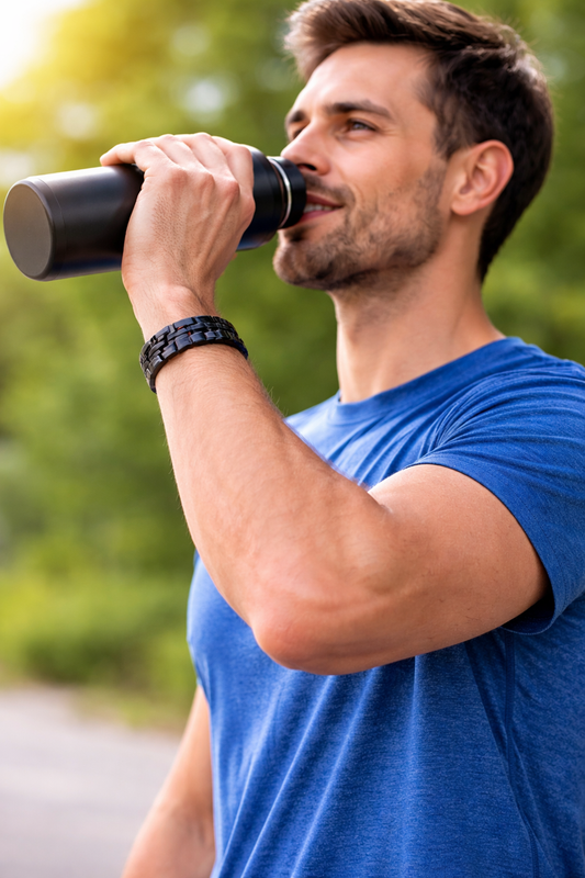 Premium Stainless Steel 4 in 1 Magnetic Therapy Bracelet - Black