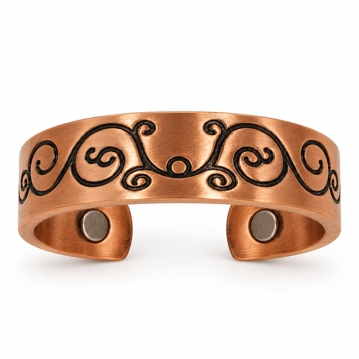 Vintage Scroll Pure Copper Magnetic Ring