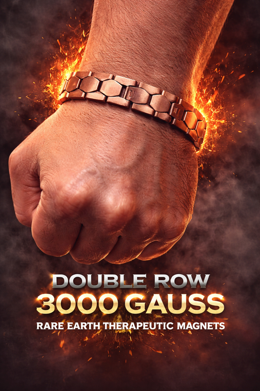 Pure Copper 2 Row Double Strength Magnetic Bracelet Classic Heritage Style