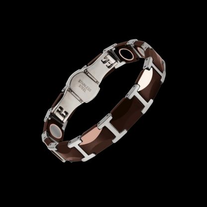 Chocolate Colored Ceramic Magnetic Therapy Bracelet