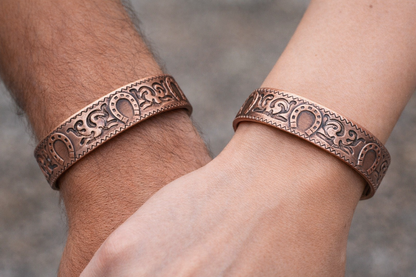 Pure Copper Silver Grey 6 Magnetic Therapy Bracelet Wellbeing + Prosperity