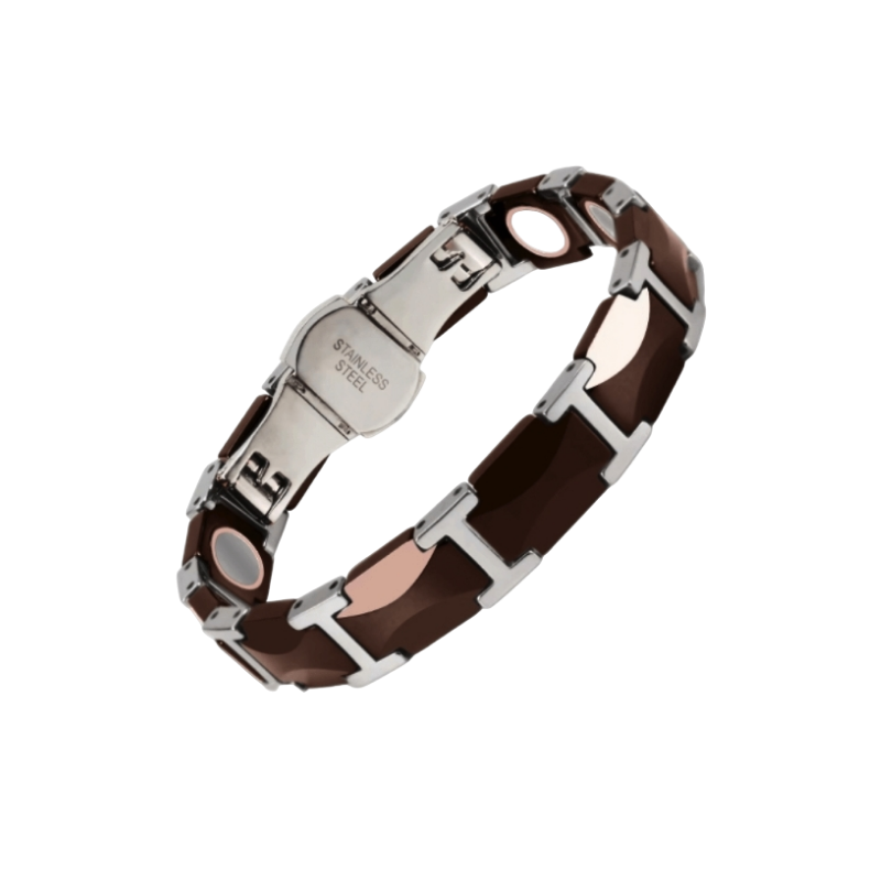 Chocolate Colored Ceramic Magnetic Therapy Bracelet