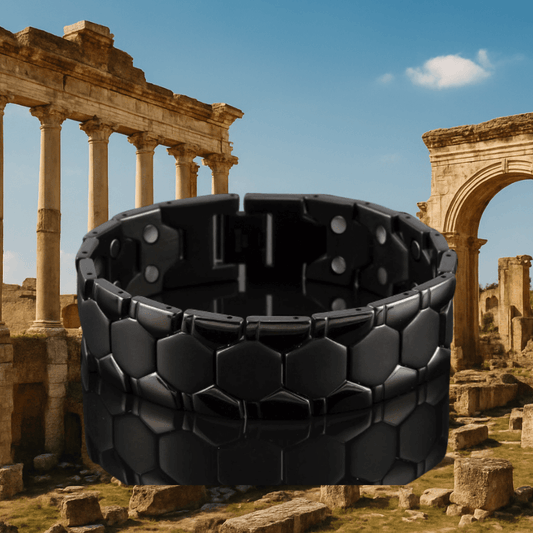 Stainless Steel Black 2-Row Magnetic Therapy Bracelet