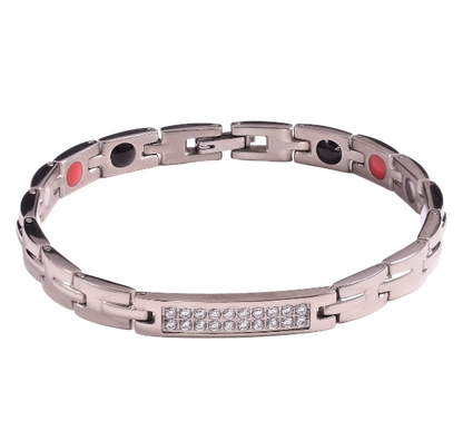 Luxe Magnetic Therapy Silver Bracelet