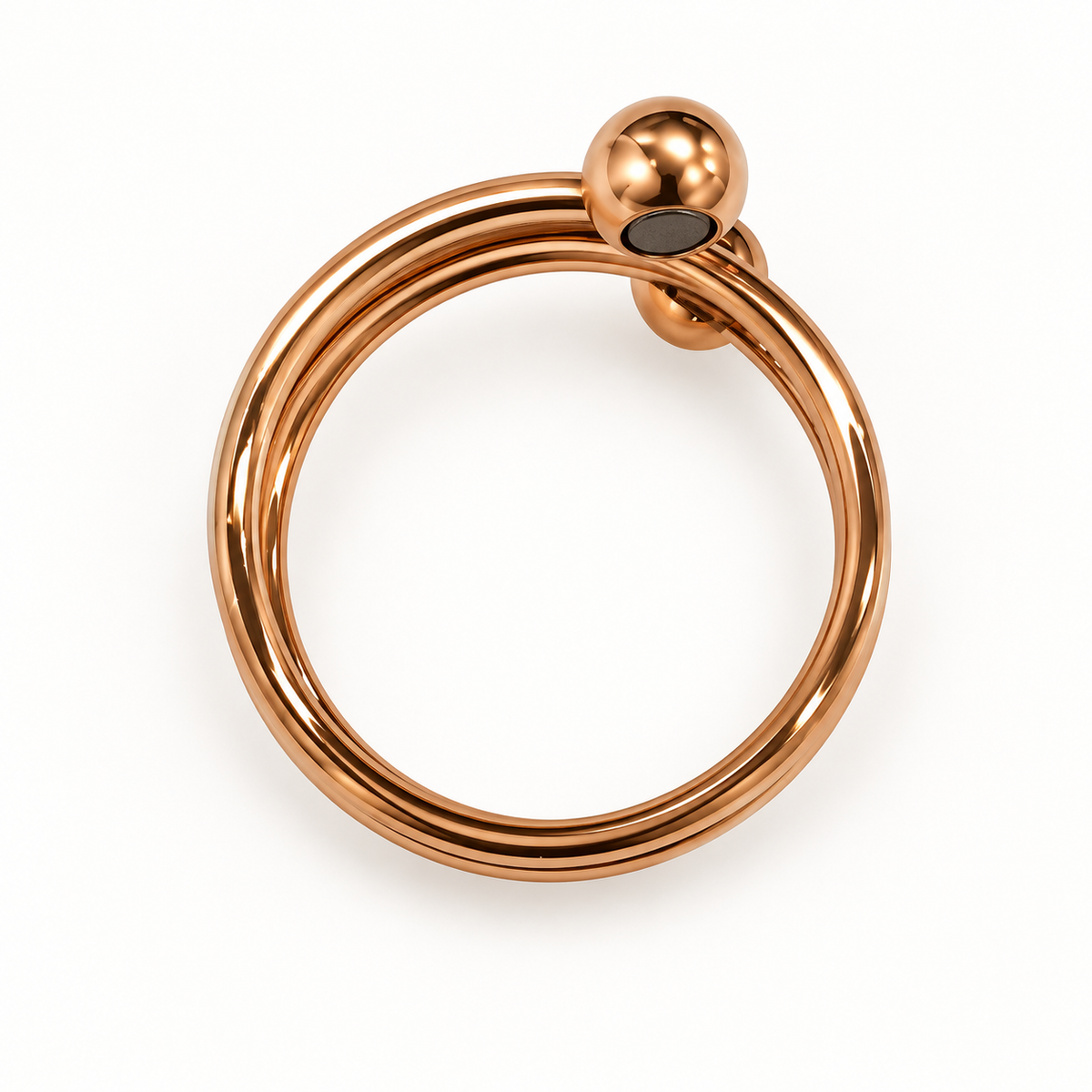 Spiral Design Gold Plated Magnetic Copper Ring Adjustable Size