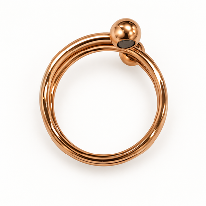 Spiral Design Gold Plated Magnetic Copper Ring Adjustable Size