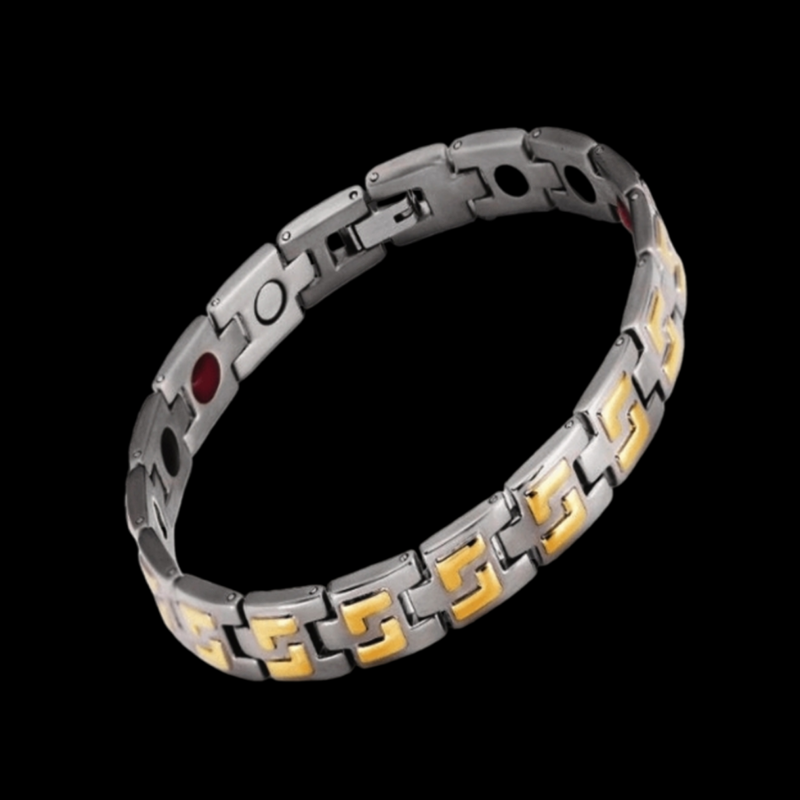Titanium Silver & Gold 4-in-1 Element Magnetic Bracelet