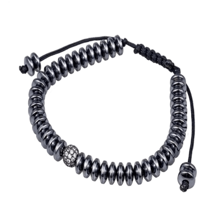 Rondelle Bead Hematite Bracelet with Chakra Healing Properties