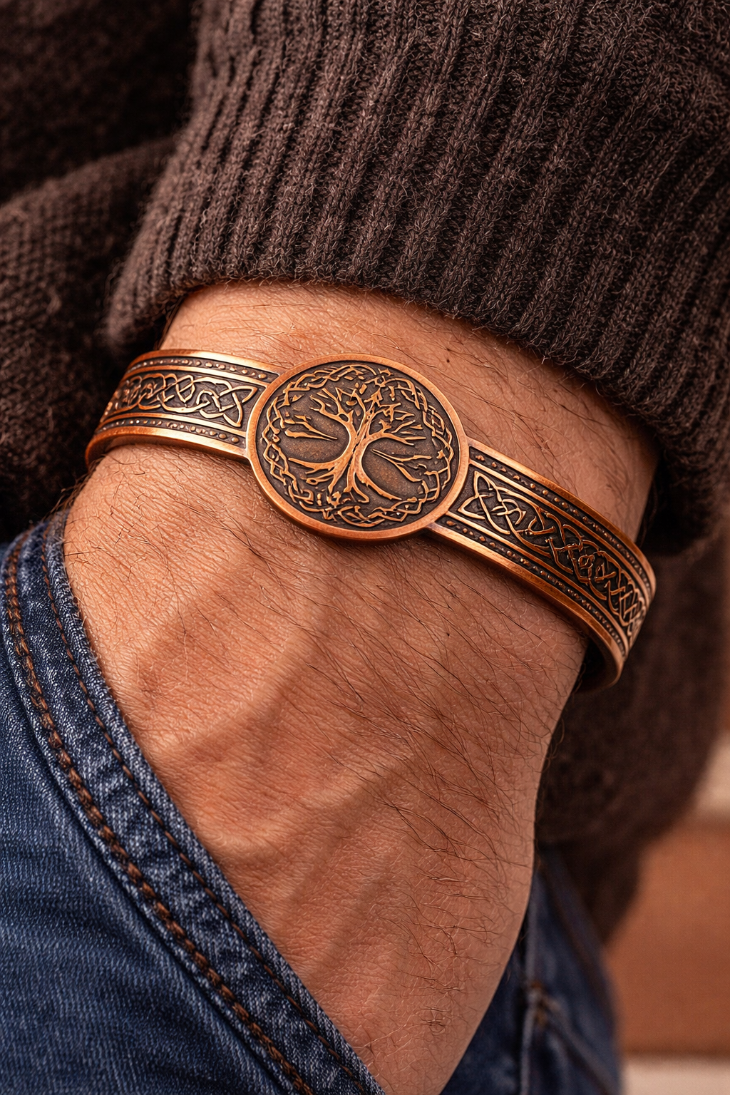 Tree of Life Celtic Style Magnetic Copper Crafted Bracelet