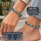 Pure Copper Bracelet / Anklet for Women, Blue Turquoise Magnetic Bracelet Jewelry 3500 Gauss Magnet
