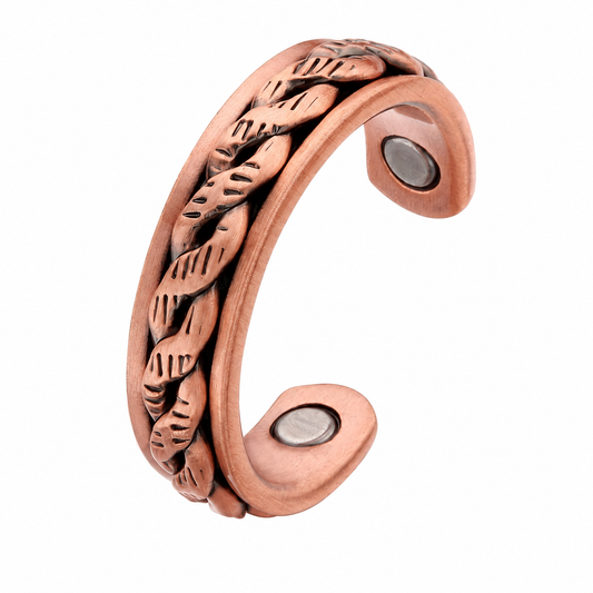 Nature's Leaf Copper Magnetic Ring - Adjustable Fit