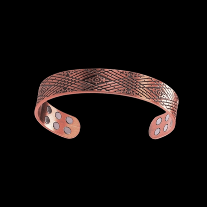 Harlequin Copper Magnetic Therapy Cuff Bracelet