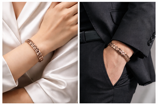 Striking 7mm Band Copper Magnetic Therapy Bracelet Better Balance