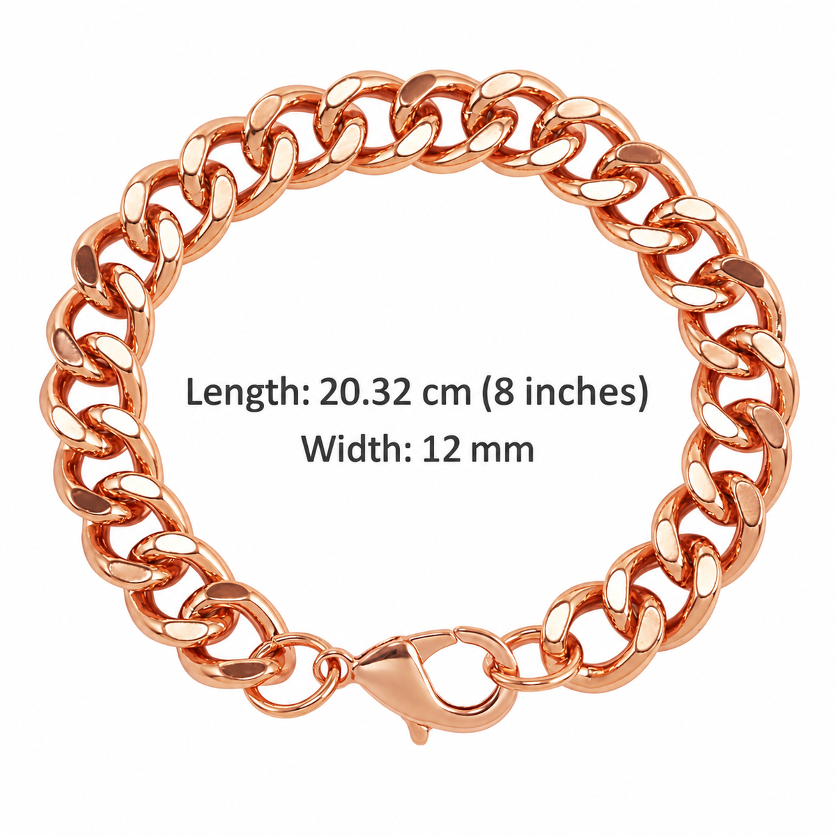 Copper-Tone Bold Curb Chain Bracelet 20.32 cm (8″)