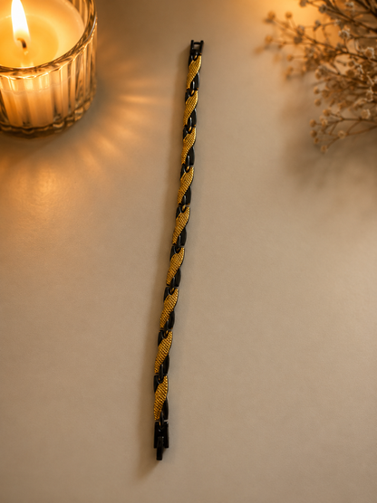 Therapeutic Magnetic Healing Bracelet Black & Gold