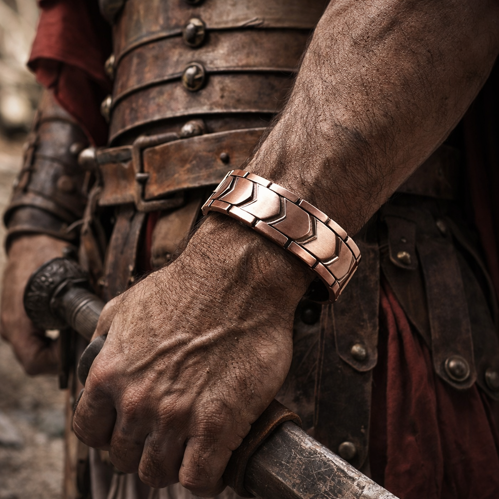 3X Strength Warrior Sheild Magnetic Bracelets for Men 3000 Gauss Copper Bracelet -Support Circulation & Everyday Balance